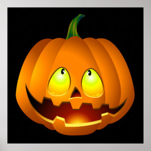 Póster Halloween Pumpkin Face