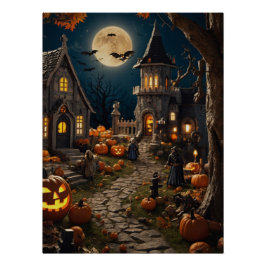 Póster Halloween Pumpkin Village