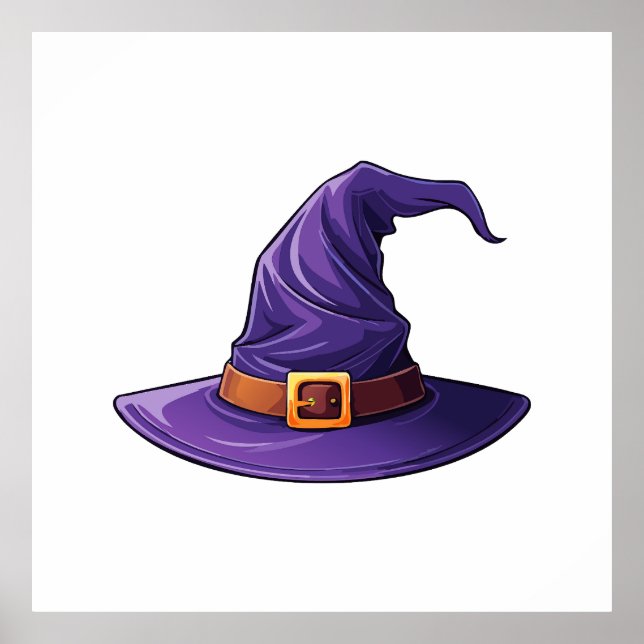 Póster Halloween purple witch hat (Frente)