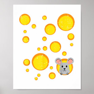 Póster Halloween Quesos Holes Ratón Rat Costume Hombres