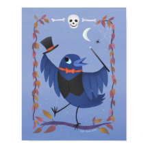 Halloween Raven Crow Moon Art Print