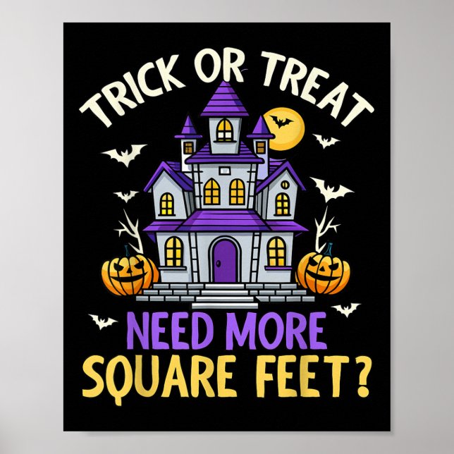 Póster Halloween Real Estate Agent Broker Funny Realtor M (Frente)