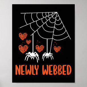 Póster Halloween recién Webbed Novia Novia Y Groom We