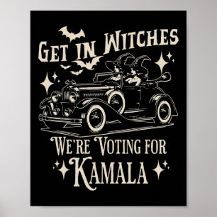 Póster Halloween retro 1692 entrar en brujas Estamos vota