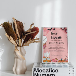 Póster Halloween Retro Groovy 1er cumpleaños Cápsula