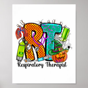 Póster Halloween Rt Terapia Respiratoria Spooky Rt Pumpk