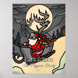 Póster Halloween Rustic Holiday Claus