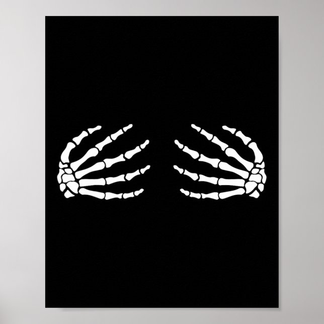 Póster Halloween S Breast Skeleton Hands Fun Costu (Frente)