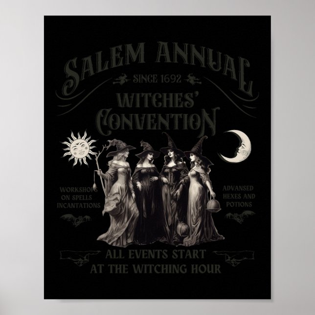 Póster Halloween Salem Testigos de la Convención Fiesta d (Frente)