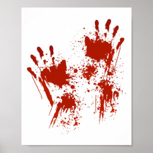 Póster Halloween Sangre Manos Costume Ropa Zombie