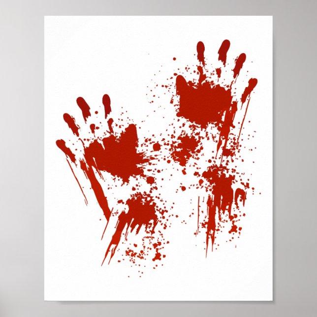 Póster Halloween Sangre Manos Costume Ropa Zombie (Frente)