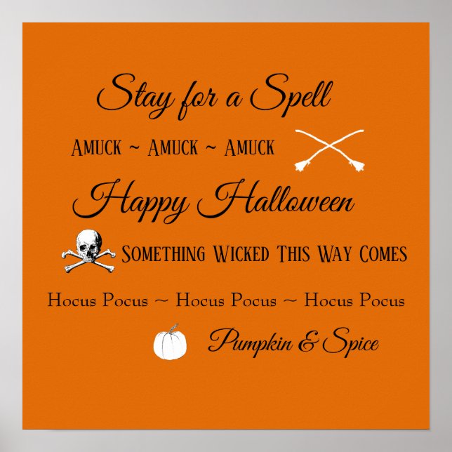 Póster Halloween Sayings (Frente)
