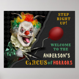 Póster Halloween Scary Clown Adulto Creepy Circus Fiesta