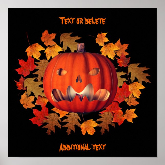 Póster Halloween Scary Jack O Lantern personalizado (Frente)