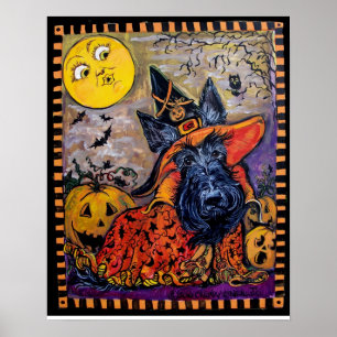 Póster Halloween Scottish Terrier