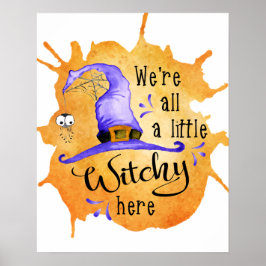 Póster Halloween Season Funny Witch Dice
