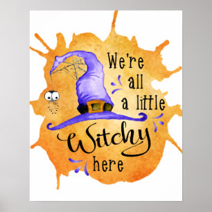 Póster Halloween Season Funny Witch Dice