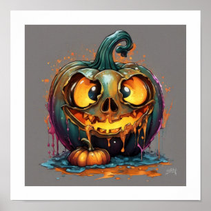 Póster Halloween Silly Pumpkin Poster