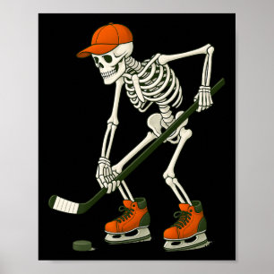 Póster Halloween Skeleteen Hockey sobre hielo Disstuma di