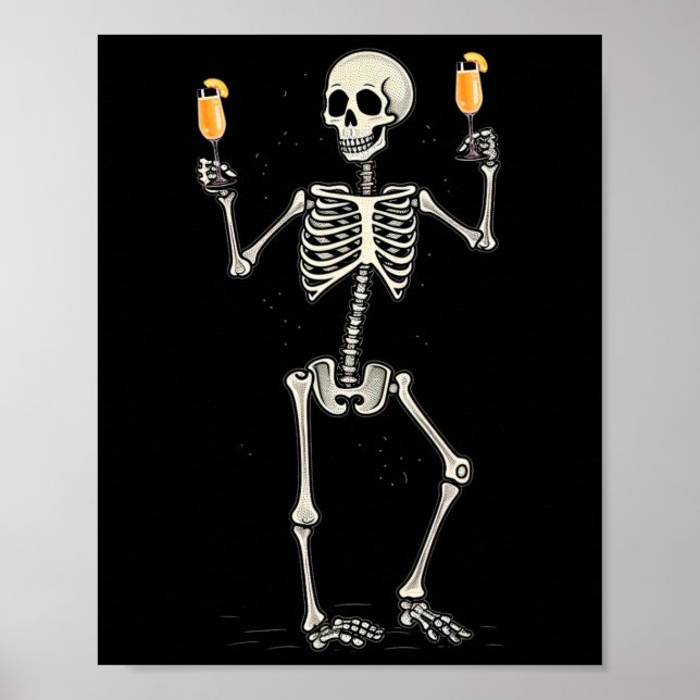 Póster Halloween Skeleton Bebe Peach Bellini Tail (Frente)