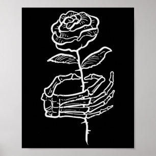 Póster Halloween Skeleton Hand Rosa Gótico disstume mujer