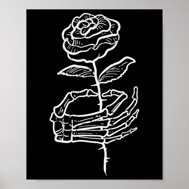 Póster Halloween Skeleton Hand Rosa Gótico disstume mujer (Frente)
