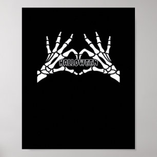 Póster Halloween - Skeleton Hands Heart