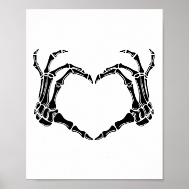 Póster Halloween Skeleton Heart Hands (Frente)