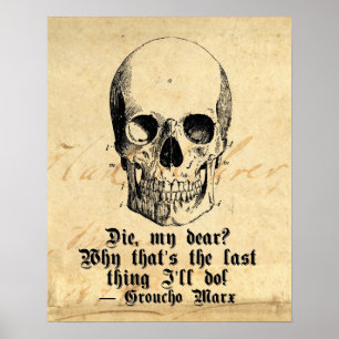 Póster Halloween Skeleton Humor Poster