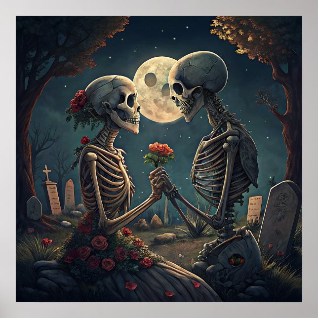 Póster Halloween Skeleton Love Poster (Frente)