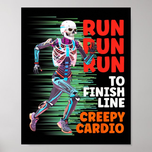 Póster Halloween Skeleton Runner Creepe Cardio Jogger Spo (Frente)