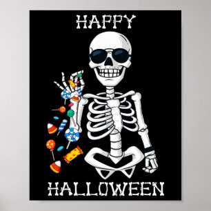 Póster Halloween Skeleton Salting Candy Fun