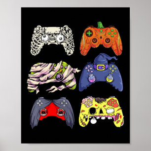 Póster Halloween Skeleton Zombie Witch Controller Mummy B