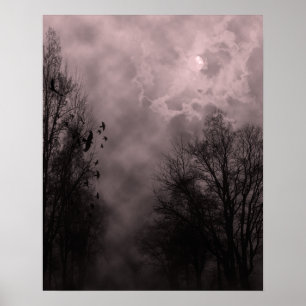 Póster Halloween Sky con Ravens Red Mist Poster