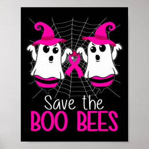 Póster Halloween sobre el cáncer de mama en las abejas
