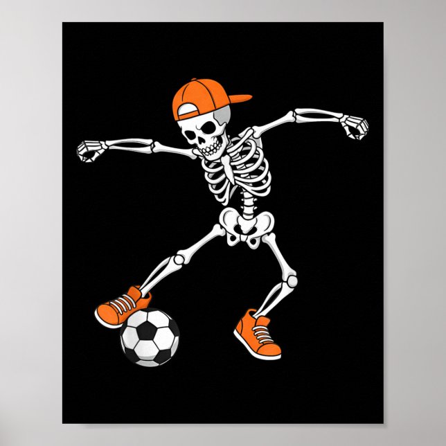 Póster Halloween Soccer Skeleton Football Trick Or Treat  (Frente)