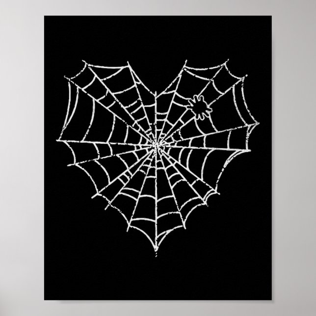 Póster Halloween Spider Web Costume Cute Heart Spider Web (Frente)