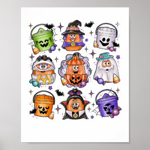 Póster Halloween Spooky Nugget Cute Sterrador personaje d