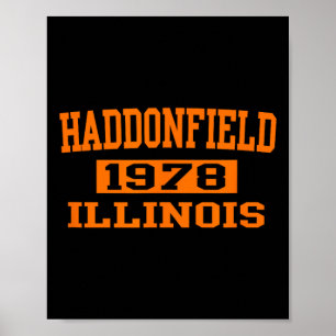 Póster Halloween Spooky Scary Haddonfield Illinois Hallow