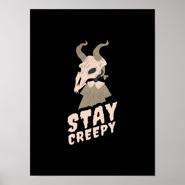 Póster Halloween Stay Creepy Goat Gift (Frente)