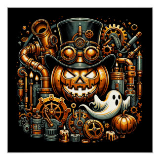 Póster Halloween Steampunk