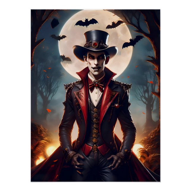 Póster Halloween Steampunk Gótico Zombie Vampiro (Anverso)