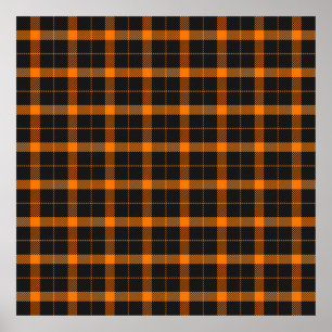 Póster Halloween Tartan plaid. Scottish pattern in orange