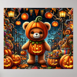 Póster Halloween Teddy Bear Poster