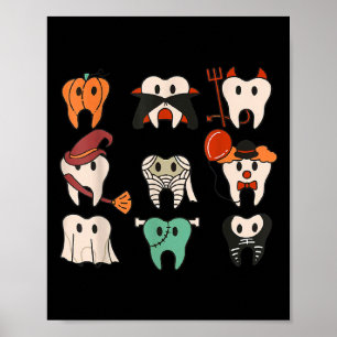 Póster Halloween Teeth Spooky Halloween Dentist Cita