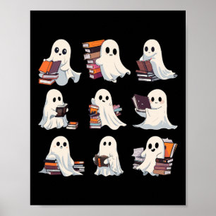 Póster Halloween Tía Fantasma Leer más libros Spooky Boo