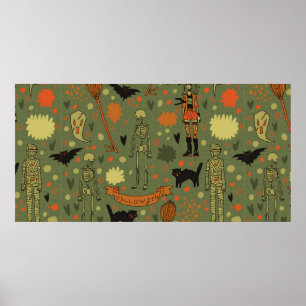 Póster Halloween tiene un origen espeluznante. Con gatos,