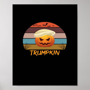 Póster Halloween Trumpkin nos vintage