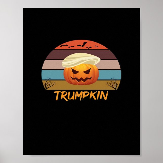 Póster Halloween Trumpkin nos vintage (Frente)