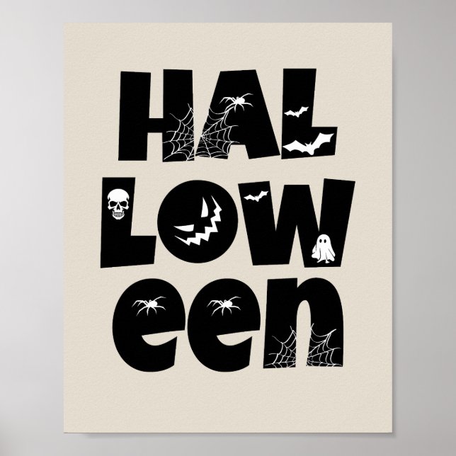 Póster Halloween Typography (Frente)